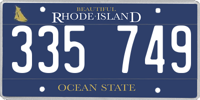 RI license plate 335749