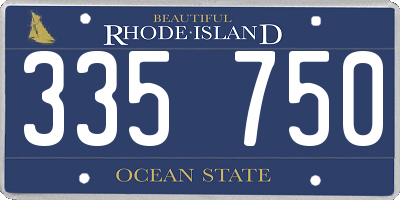 RI license plate 335750