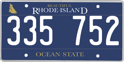 RI license plate 335752