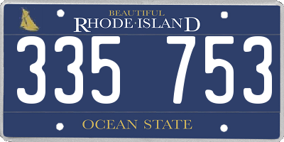 RI license plate 335753