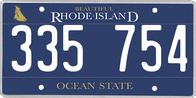 RI license plate 335754