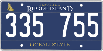 RI license plate 335755