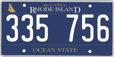 RI license plate 335756