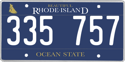 RI license plate 335757