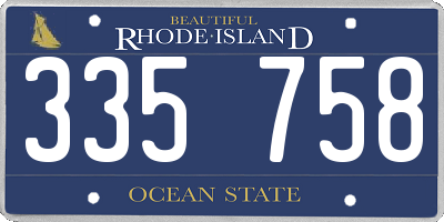 RI license plate 335758