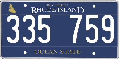 RI license plate 335759