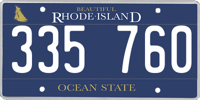 RI license plate 335760