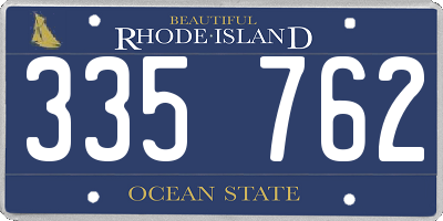 RI license plate 335762