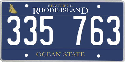 RI license plate 335763