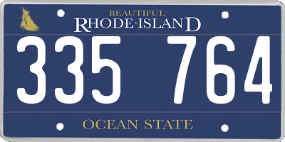 RI license plate 335764