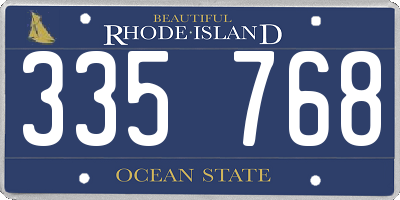 RI license plate 335768