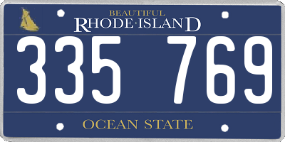RI license plate 335769