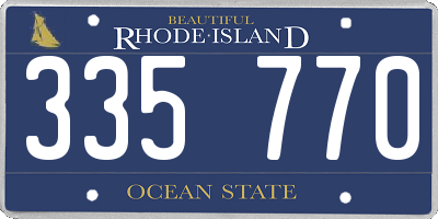 RI license plate 335770