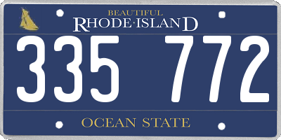 RI license plate 335772