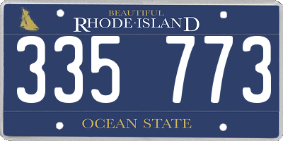 RI license plate 335773