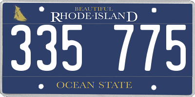 RI license plate 335775