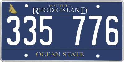 RI license plate 335776