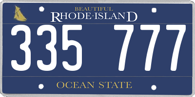 RI license plate 335777