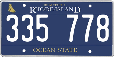 RI license plate 335778