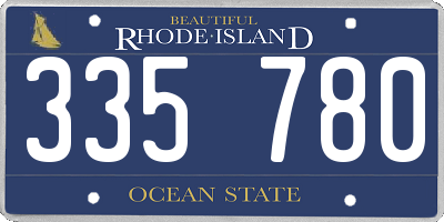 RI license plate 335780