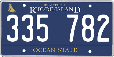RI license plate 335782