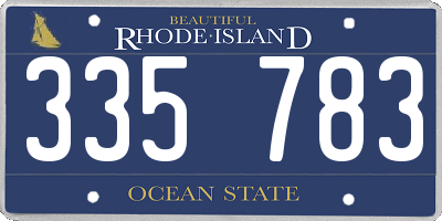 RI license plate 335783