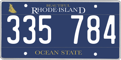 RI license plate 335784