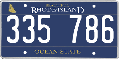 RI license plate 335786