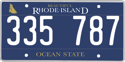 RI license plate 335787