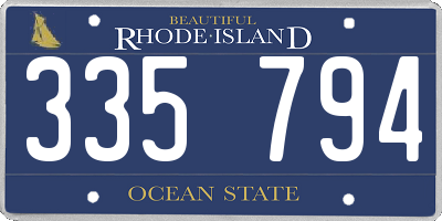 RI license plate 335794