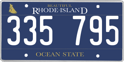 RI license plate 335795