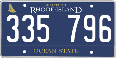 RI license plate 335796
