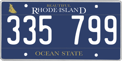 RI license plate 335799