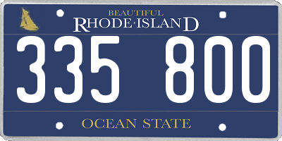 RI license plate 335800