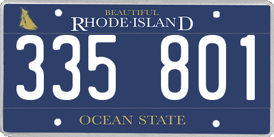 RI license plate 335801