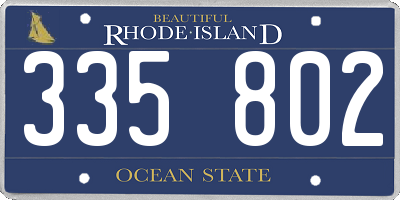 RI license plate 335802