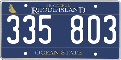 RI license plate 335803