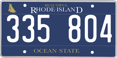 RI license plate 335804