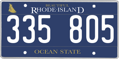 RI license plate 335805