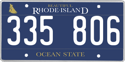 RI license plate 335806