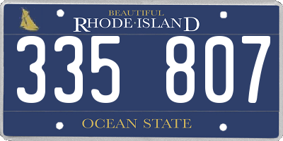RI license plate 335807