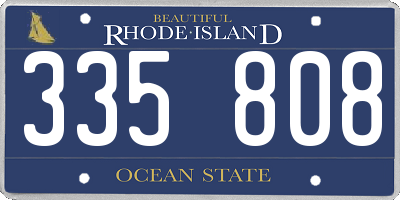 RI license plate 335808