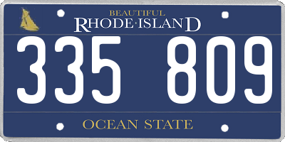 RI license plate 335809