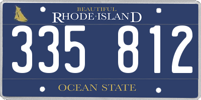 RI license plate 335812