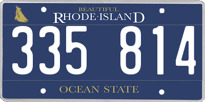 RI license plate 335814