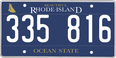 RI license plate 335816