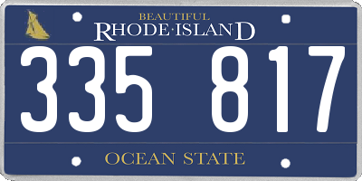 RI license plate 335817