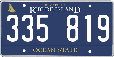 RI license plate 335819