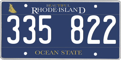 RI license plate 335822