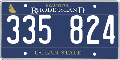 RI license plate 335824